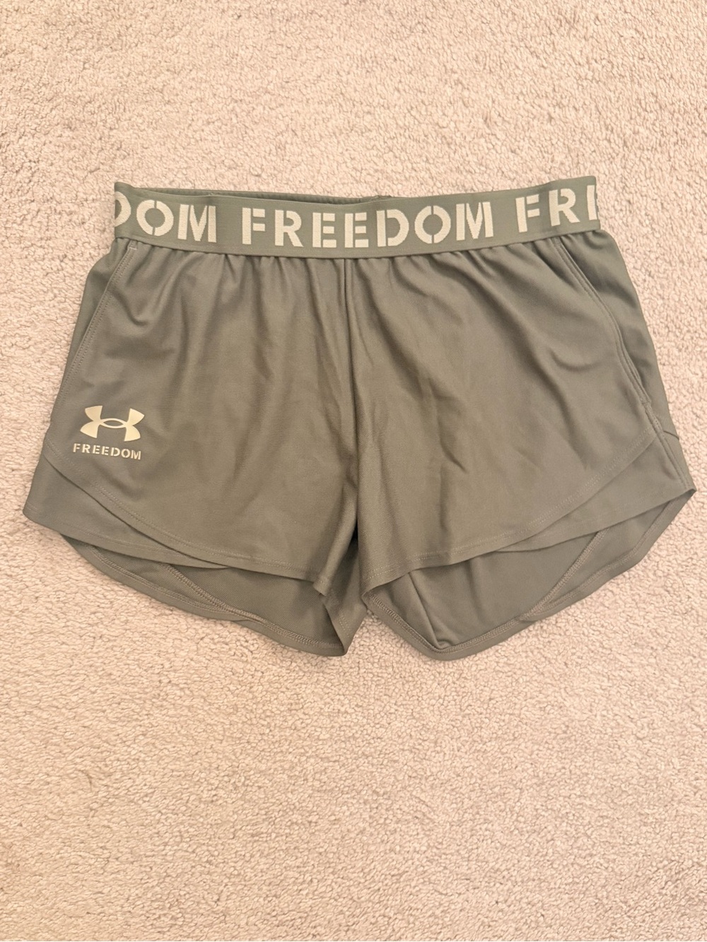 Under Armour Women's Olive Green 'FREEDOM' Athletic Shorts